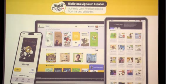 Interfaz de Makemake, la plataforma de biblioteca digital latinoamericana concebida por Catalina Olguín Jaramillo como un ecosistema literario interactivo para responder a las necesidades específicas del contexto educativo colombiano